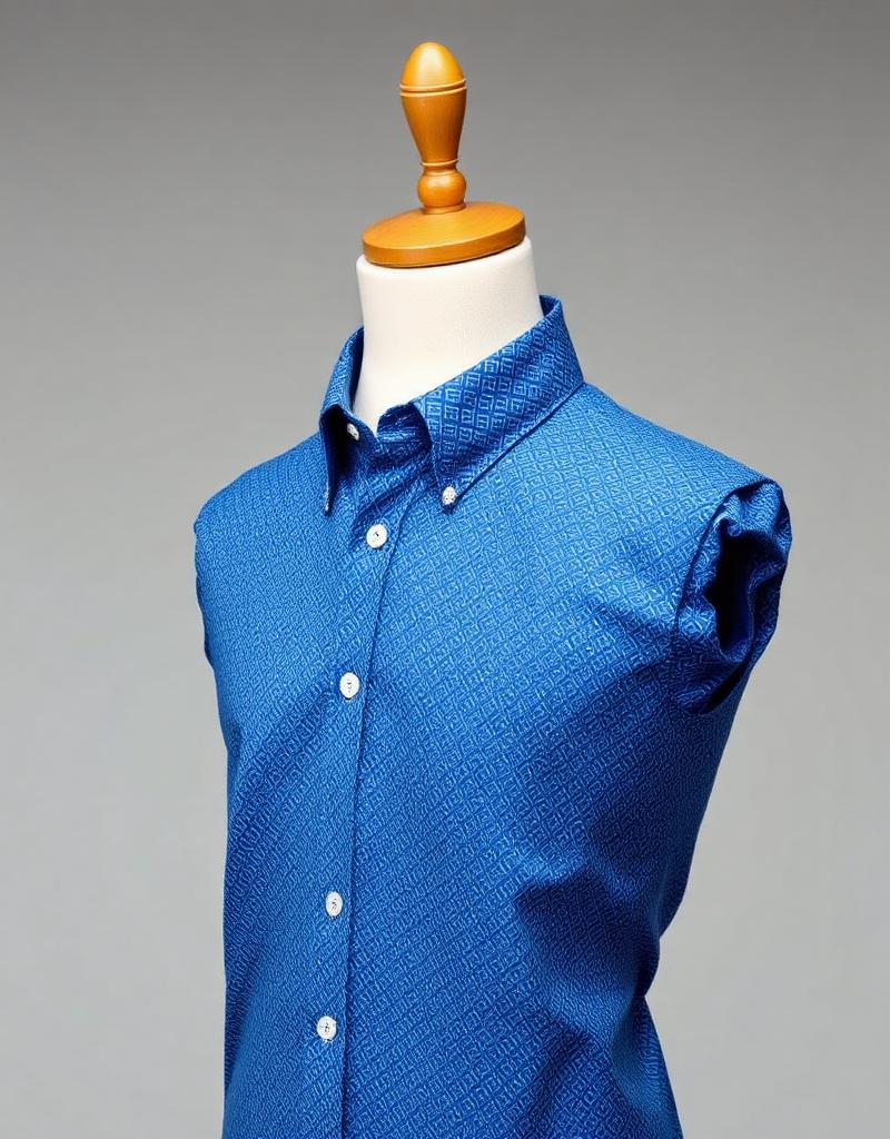 Junior Blue Geo Print Shirt alternate view